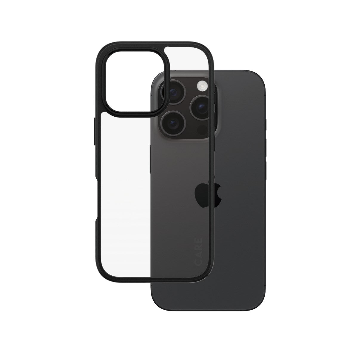 CARE by PanzerGlass® Flagship Case Transparent Urban Combat w. Black Frame iPhone 16 Pro